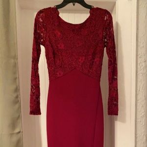 Red Lace Evening Dress